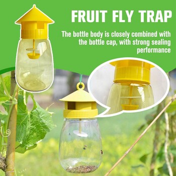 Fruit Fly Trap Killer Yellow Plastic Drosophila Trap Anti Fly Fruit Fly Killer Catcher Orchard Παγίδα εντόμων Προϊόντα ελέγχου παρασίτων