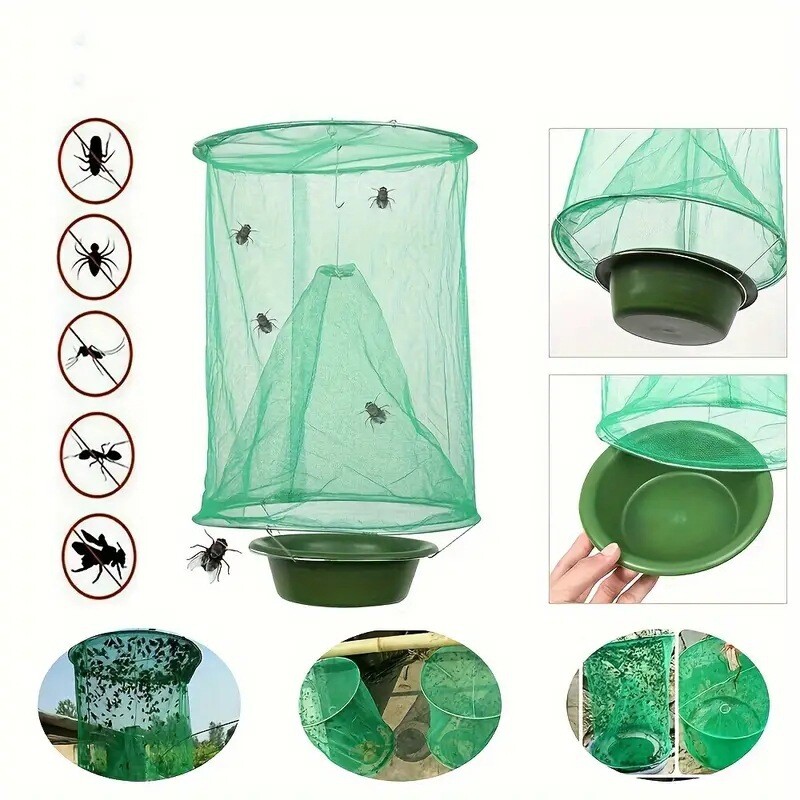 Καταπολέμηση παρασίτων κήπου Fly Catcher Επαναχρησιμοποιήσιμο Κρεμαστό Fly Catcher Fly Killer Traps Cage Net Fly Catcher Garden Hanging Bird Catcher