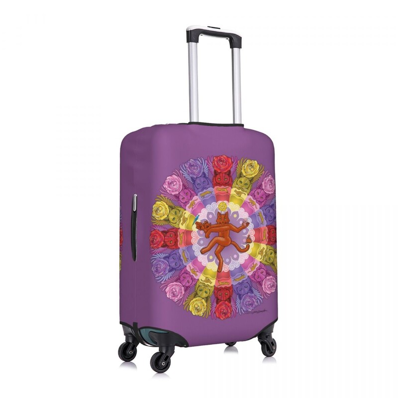 Mandala Cat Art Lagamino viršelis Gyvūnai Gėlių spaudiniai Kelionių Apsauga Atostogų Linksmi Bagažo priedai