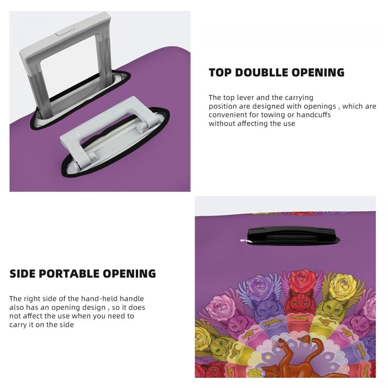 Mandala Cat Art Lagamino viršelis Gyvūnai Gėlių spaudiniai Kelionių Apsauga Atostogų Linksmi Bagažo priedai