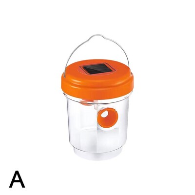 Saulės energija varomas vapsvų gaudyklė su UV LED apšvietimu, pakabinamas lauke, netoksiškas daugkartinis vabzdžių gaudytojas, skirtas širšėms muselių sodo reikmenims