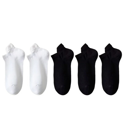 5 pár/tételes zokni női alkalmi, légáteresztő fehér bokazokni nyári mélyen kivágott pamut vékony, rövid, nem látható elasztikus Sox kalcetinek