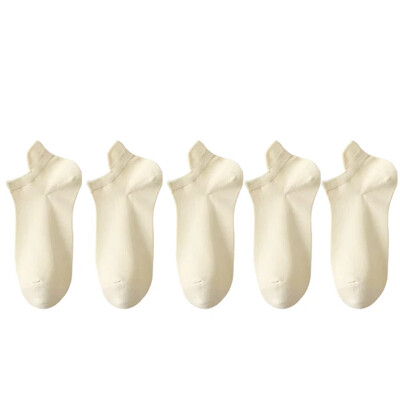 5 pár/tételes zokni női alkalmi, légáteresztő fehér bokazokni nyári mélyen kivágott pamut vékony, rövid, nem látható elasztikus Sox kalcetinek