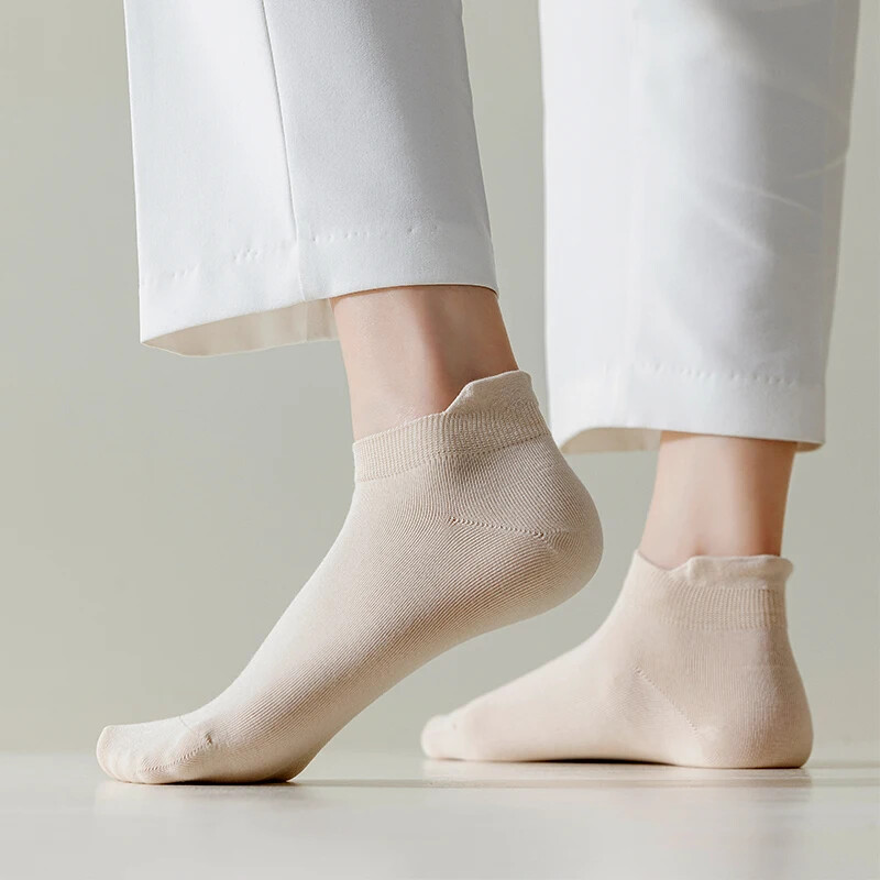 5 pár/tételes zokni női alkalmi, légáteresztő fehér bokazokni nyári mélyen kivágott pamut vékony, rövid, nem látható elasztikus Sox kalcetinek