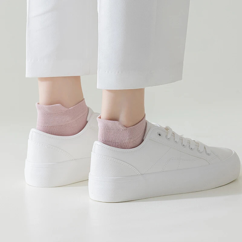 5 pár/tételes zokni női alkalmi, légáteresztő fehér bokazokni nyári mélyen kivágott pamut vékony, rövid, nem látható elasztikus Sox kalcetinek