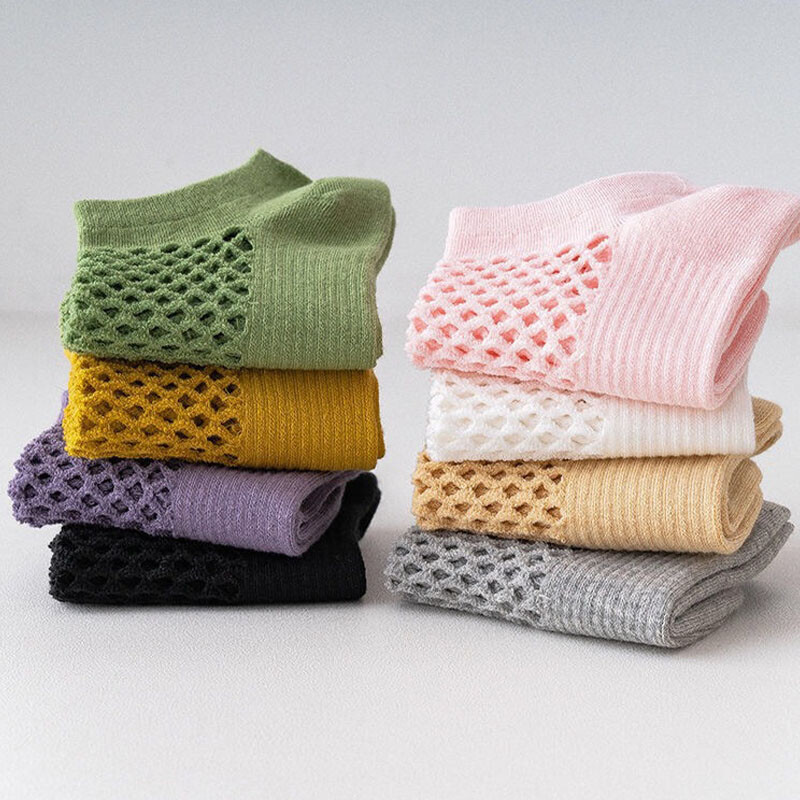 3 ζεύγη Γυναικείες κάλτσες Διχτυωτές που αναπνέουν Casual Μόδα κάλτσες στον αστράγαλο Άνετες Υψηλής ποιότητας καλοκαιρινές λεπτές γυναικείες καλσετίνες Mujer