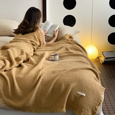 A klasės Merade pavasario ir vasaros keturių sluoksnių raukšlių siūlų kutų antklodė kūdikių apkabinimo antklodė