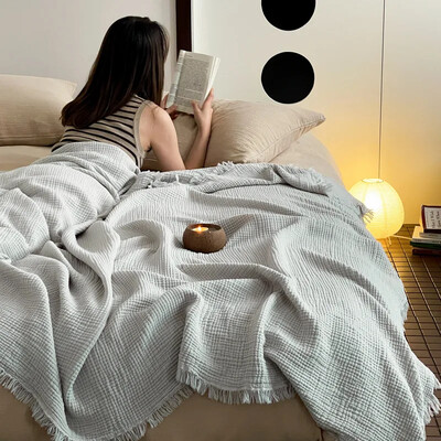 A klasės Merade pavasario ir vasaros keturių sluoksnių raukšlių siūlų kutų antklodė kūdikių apkabinimo antklodė