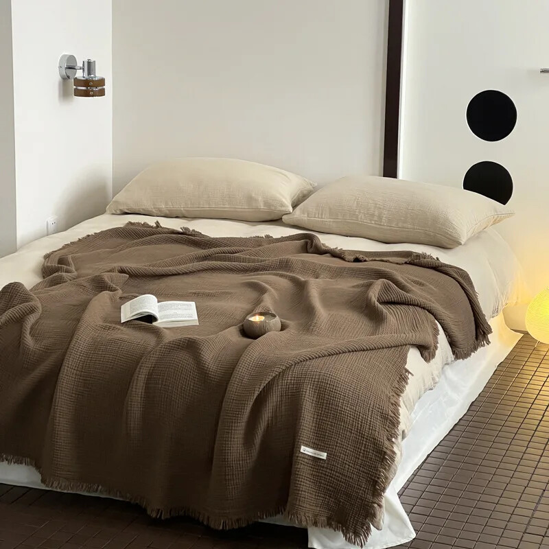 A klasės Merade pavasario ir vasaros keturių sluoksnių raukšlių siūlų kutų antklodė kūdikių apkabinimo antklodė