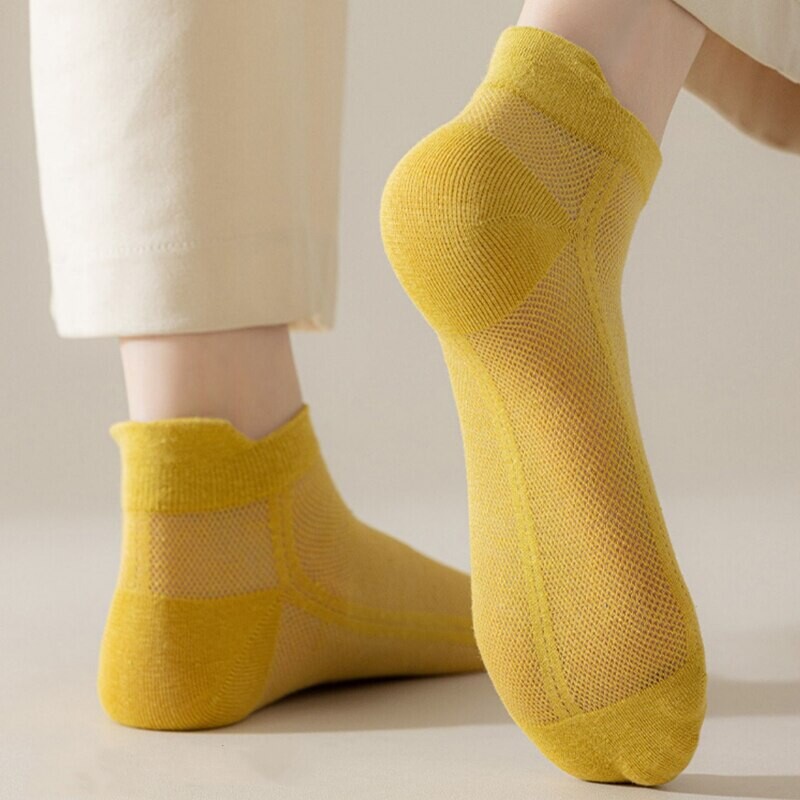 6 pari ženskih prozračnih mrežastih kratkih čarapa za ljeto, sprječavaju trenje i znojenje Prozračne i udobne sportske čarape