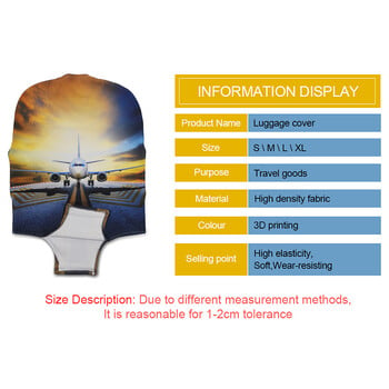 Самолетен модел Еластичен защитен капак за багаж Костюм с цип за 18-30 инча Калъф за багажник Калъфи за пътни куфари Чанти