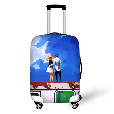 Kúra illusztrációk Nyomtatás Utazási poggyászvédő védő Bőröndhuzat Kocsitok Utazási poggyász porvédő 18-32 hüvelykeshez