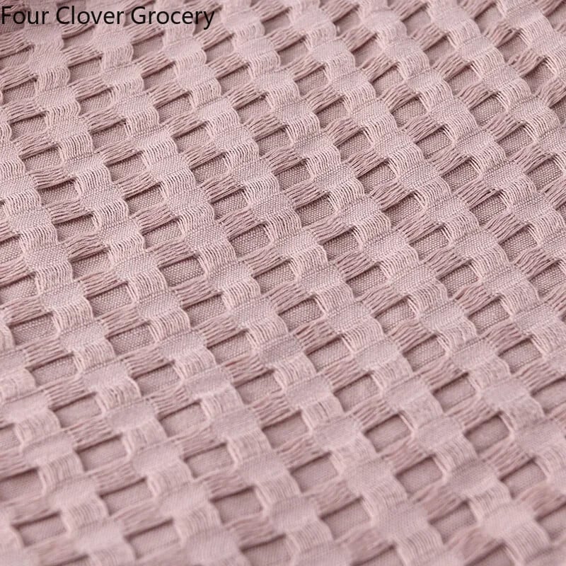 Pătură de pat din bumbac în carouri de vară, cuvertură de pat, cuvertură subțire, tricotată, cuverturi pentru hotel, cuverturi, roz, verzi