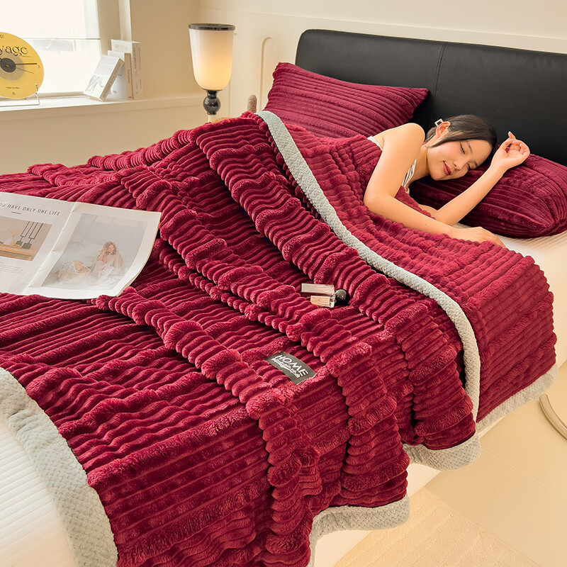 WOSTAR Új műnyúl plüss meleg takaró ágyba ősz tél pihe korall gyapjú kanapé dísztakaró vastag lepedő