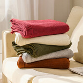 Battilo gofri kockás takaró Luxus vastag karamell kötött kidobótakaró kanapéhoz ágytakaró őszi hálószoba dekoráció