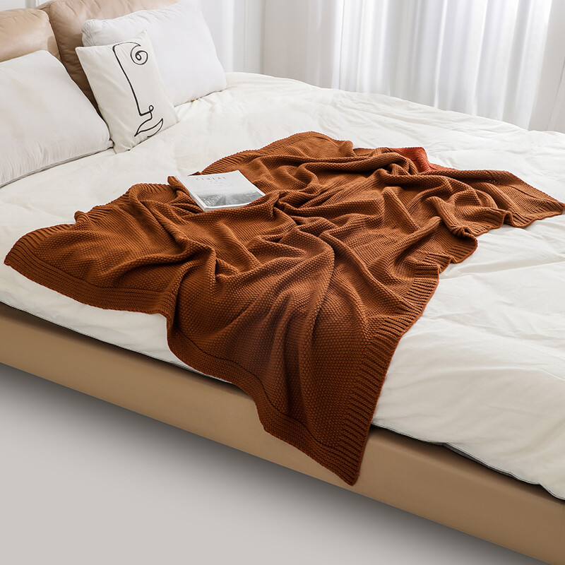 Battilo gofri kockás takaró Luxus vastag karamell kötött kidobótakaró kanapéhoz ágytakaró őszi hálószoba dekoráció