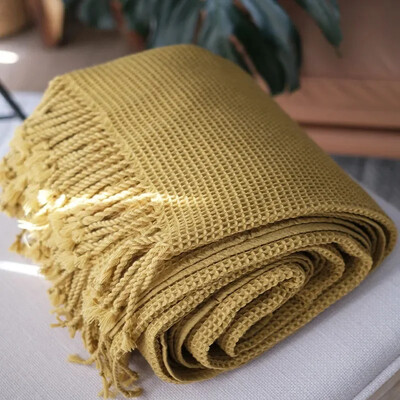Severská vaflová deka na dekoráciu pohovky, prikrývka, pletený šál, mäkká plachta, priedušná, veľké veľkosti, prikrývka na posteľ pre voľný čas