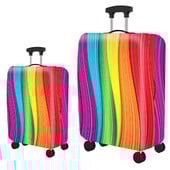 Husă de protecție pentru bagaje, elastică, în dungi, cu fermoar, husă pentru valiză, husă pentru mâner valiză, accesorii de călătorie