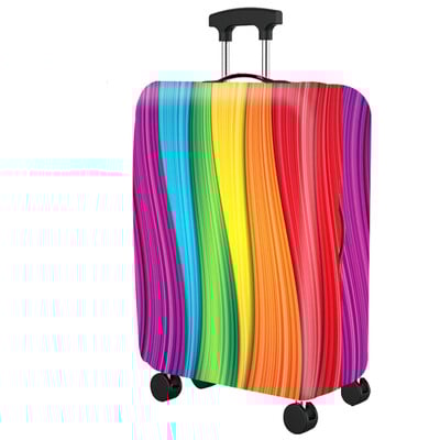 Husă de protecție pentru bagaje, elastică, în dungi, cu fermoar, husă pentru valiză, husă pentru mâner valiză, accesorii de călătorie