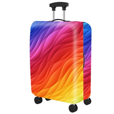 Husă de protecție pentru bagaje, elastică, în dungi, cu fermoar, husă pentru valiză, husă pentru mâner valiză, accesorii de călătorie