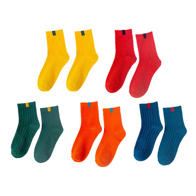 5 Pairs Pack Sieviešu zeķes Pāri Varavīksne Pavasaris ziema Japāņu stila konfektes Sports Mode Īsas zeķes sievietēm Jauki Harajuku