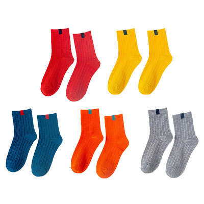 5 Pairs Pack Sieviešu zeķes Pāri Varavīksne Pavasaris ziema Japāņu stila konfektes Sports Mode Īsas zeķes sievietēm Jauki Harajuku