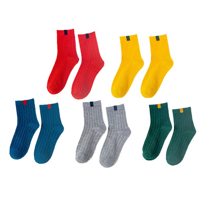 5 Pairs Pack Sieviešu zeķes Pāri Varavīksne Pavasaris ziema Japāņu stila konfektes Sports Mode Īsas zeķes sievietēm Jauki Harajuku