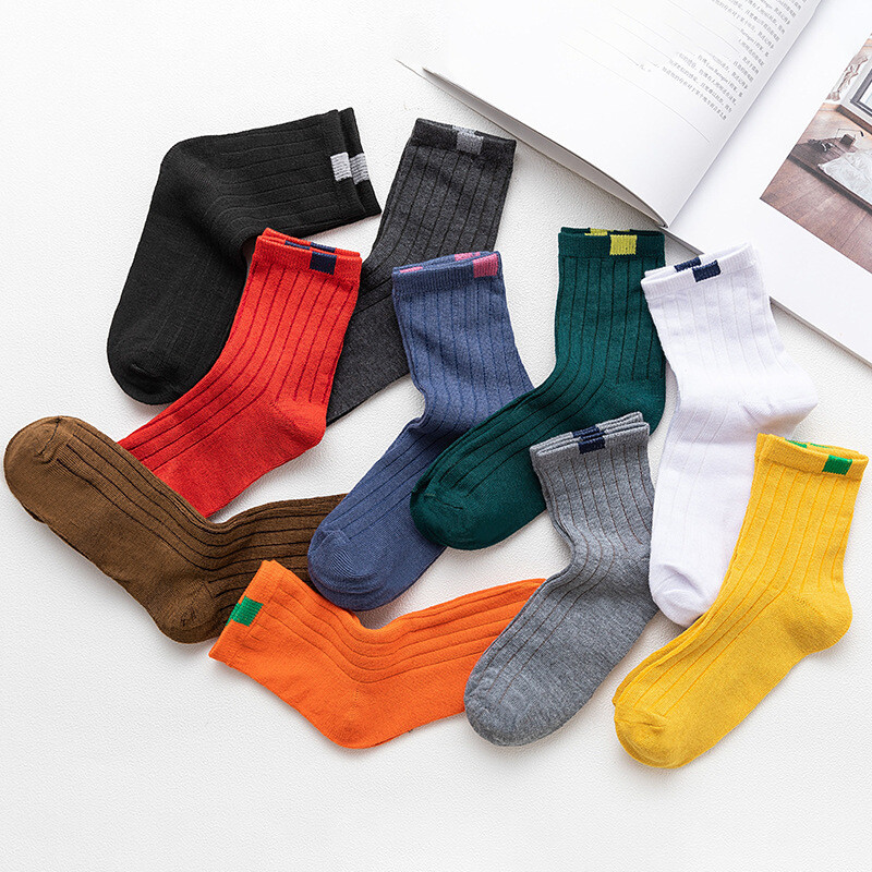 5 Pairs Pack Sieviešu zeķes Pāri Varavīksne Pavasaris ziema Japāņu stila konfektes Sports Mode Īsas zeķes sievietēm Jauki Harajuku