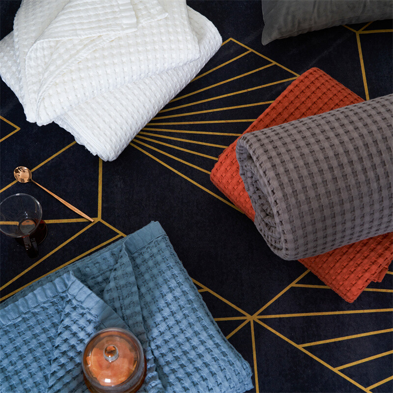 Egipto medvilninė vaflių antklodė Mėlyna kietas žakardo rankšluosčio siūlas sofai lėktuvui Namų lovai kūdikiui suaugusiems minkštas kvėpuojantis 150*200cm