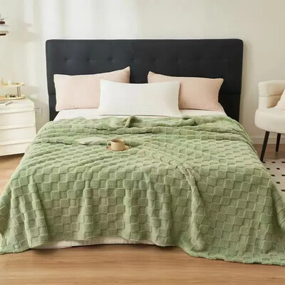 Κουβέρτα Βάφλα βελούδινη πολυλειτουργική κουβέρτα ζεστή μαλακή κουβέρτα τούφας Κατάλληλη για φθινοπωρινά και χειμωνιάτικα δώρα διακοσμητικό κάλυμμα καναπέ-κρεβατιού