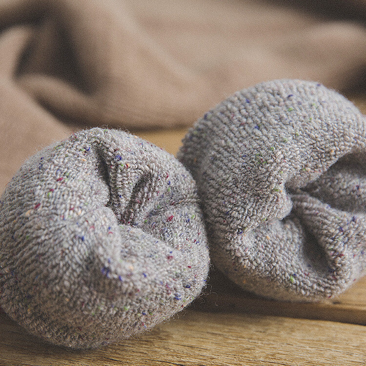 Vastag frottír gyapjú zokni női őszre és télre csíkos pontozott fonallal meleg karácsonyi zokni 092904