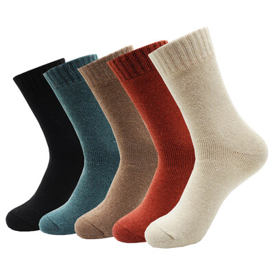 5 Ζεύγη Νέα Φθινοπωρινά και Χειμώνα Ζεστά Παχιά Γυναικείες Μάλλινες Κάλτσες Cartoon Diamond Christmas Deer Kitten Ethnic style Casual κάλτσες