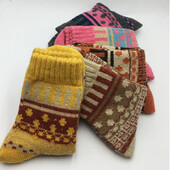 5 pár 1 tétel Új Witner vastag meleg gyapjú női zoknikészlet Vintage karácsonyi zokni színes zokni csomag ajándék ingyenes méret cadeau femme