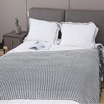 Pătură tricotată cu vafe Four Seasons și cuvertură modernă, simplă, pentru capătul de pat, prosop pentru pui de somn, cuvertură pentru canapea pat, pătură șal confortabilă, comerț cu ridicata
