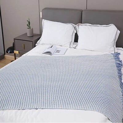 Pătură tricotată cu vafe Four Seasons și cuvertură modernă, simplă, pentru capătul de pat, prosop pentru pui de somn, cuvertură pentru canapea pat, pătură șal confortabilă, comerț cu ridicata