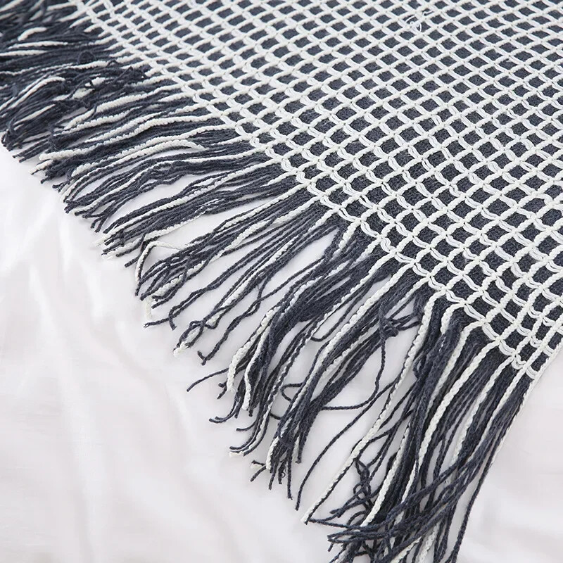 Pătură tricotată cu vafe Four Seasons și cuvertură modernă, simplă, pentru capătul de pat, prosop pentru pui de somn, cuvertură pentru canapea pat, pătură șal confortabilă, comerț cu ridicata