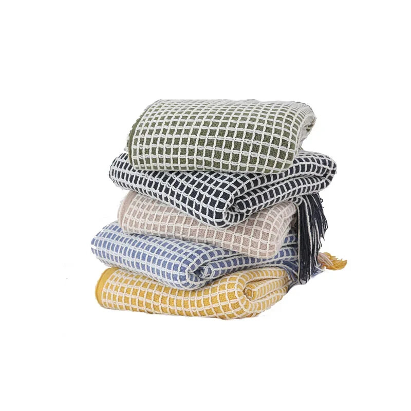 Pătură tricotată cu vafe Four Seasons și cuvertură modernă, simplă, pentru capătul de pat, prosop pentru pui de somn, cuvertură pentru canapea pat, pătură șal confortabilă, comerț cu ridicata