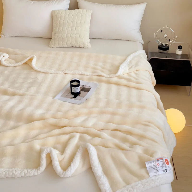 Nová imitácia králika plyšová jesenná teplá deka do postele, mäkká nadýchaná prikrývka šetrná k pokožke, teplé posteľné obliečky na pohovku