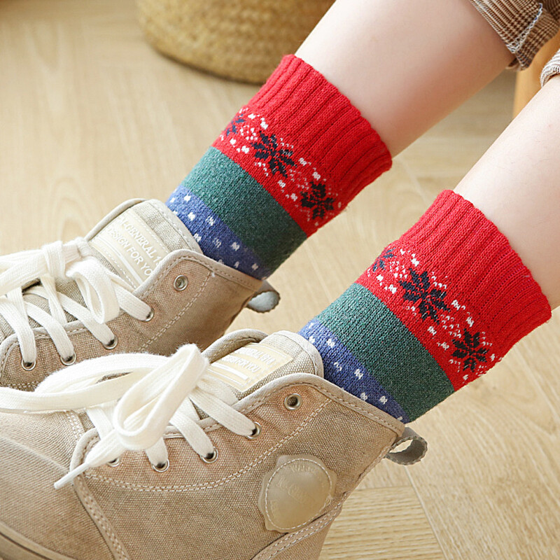 5 pari tople muške deblje termo vunene čarape jesen zima modne čarape nacionalni stil čarape za božićni poklon za noć vještica