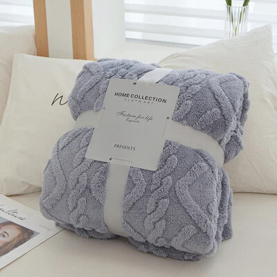Pături de flanel fleece cuvertură moale pentru pat pentru adulți Pătură de tuf de culoare solidă iarnă cusătură caldă cuvertură de pat pufoasă pentru canapea dormitor