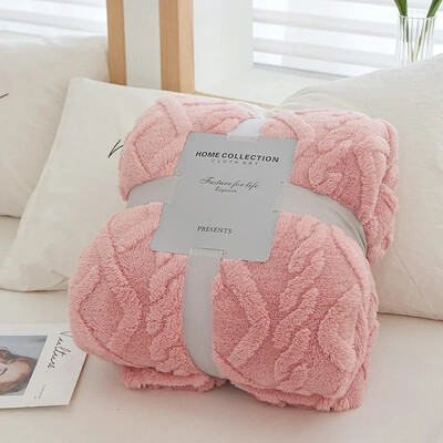 Pături de flanel fleece cuvertură moale pentru pat pentru adulți Pătură de tuf de culoare solidă iarnă cusătură caldă cuvertură de pat pufoasă pentru canapea dormitor