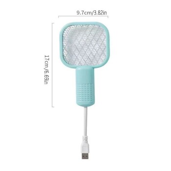 Έλεγχος παρασίτων USB Swatter Swatter με ηλεκτρικό σοκ Mini Fly Bug Zapper Φορητό Υπνοδωμάτιο με ρακέτα εντόμων με φως UV