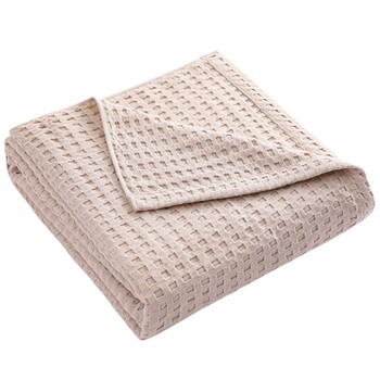 Cooling Cotton Waffles Weave Throw Cooling Sleep Sleep κουβέρτα για καναπέδες, κρεβάτι και άλλα, μαλακό βαμβακερό μείγμα για καναπέ-κρεβάτι