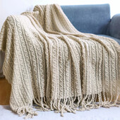 Nordic Knit Plaid antklodė Super Minkšta Bohemia antklodė lovai sofos užvalkalai Lovatiesė Plaid ant sofos dekoro antklodės su kutu