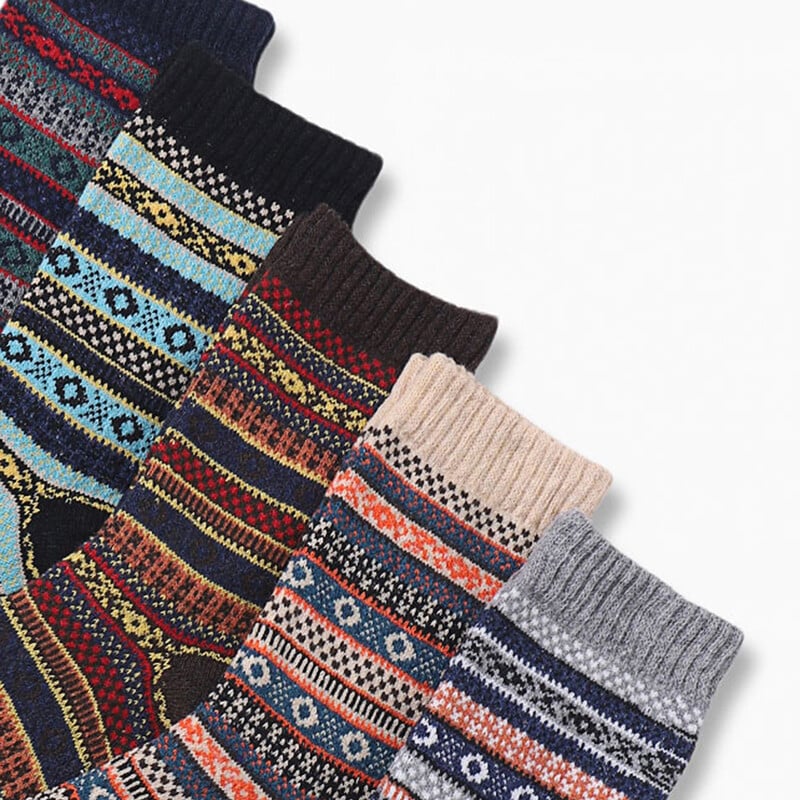 5 pár téli melegítő női vastag termikus gyapjú kasmír hózokni Divat alkalmi euramerikai nemzeti gyapjú zokni nőknek