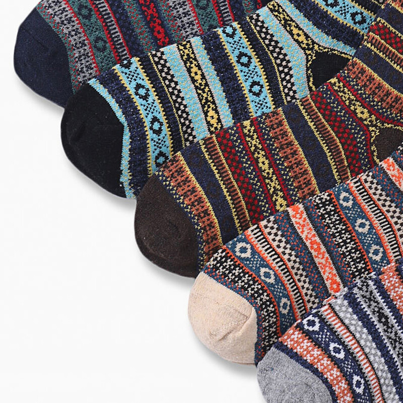 5 pár téli melegítő női vastag termikus gyapjú kasmír hózokni Divat alkalmi euramerikai nemzeti gyapjú zokni nőknek