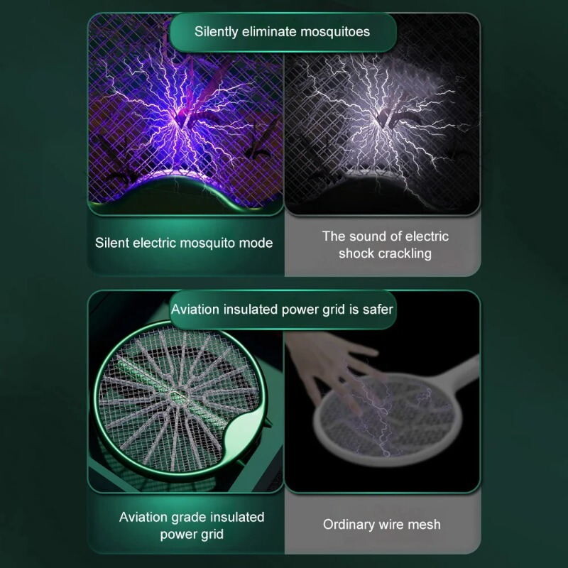 3000V elektromos szúnyogütő szúnyogölő lámpa USB újratölthető összecsukható szúnyogcsapó légycsapó lámpa