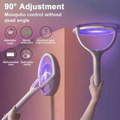 5 ΣΕ 1 Ηλεκτρική ρακέτα κουνουπιών Swatter 3500V USB Επαναφορτιζόμενη λάμπα κουνουπιών Killer Ρακέτα Ρυθμιζόμενη ρακέτα Bug Zapper Fly Bat