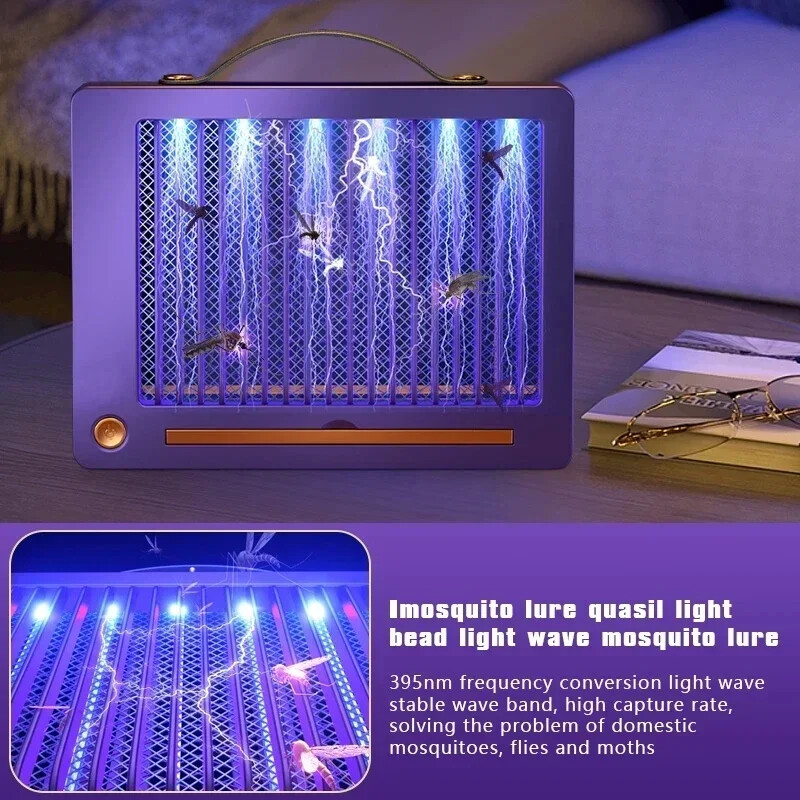 Нова монтирана на стена електрическа лампа против комари Капан за мухи Лампа за насекоми Bug Zapper Безшумен убиец на комари за дома на открито