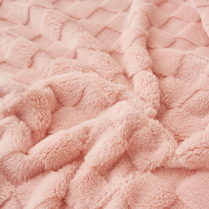 Pătură confortabilă cu vafe roz Pături multifuncționale Pătură moale cu aer condiționat, perfectă pentru canapea, pat, birou, călătorii